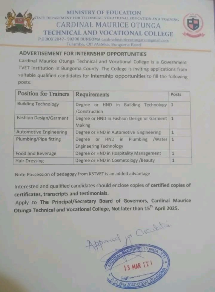 CMO TVC recruitment advet
